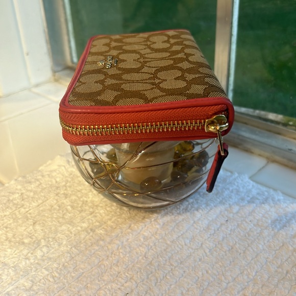 Coach Brown/pink trim wallet, EUC - Picture 7 of 8